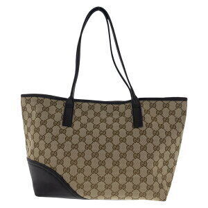 Gucci GG leather shoulder Black bag canvas Beige Brit Tan tote